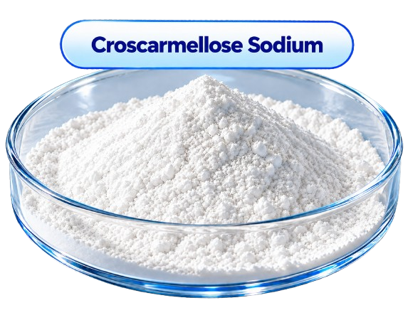 Croscarmellose Sodium dạng bột trắng, tá dược siêu rã